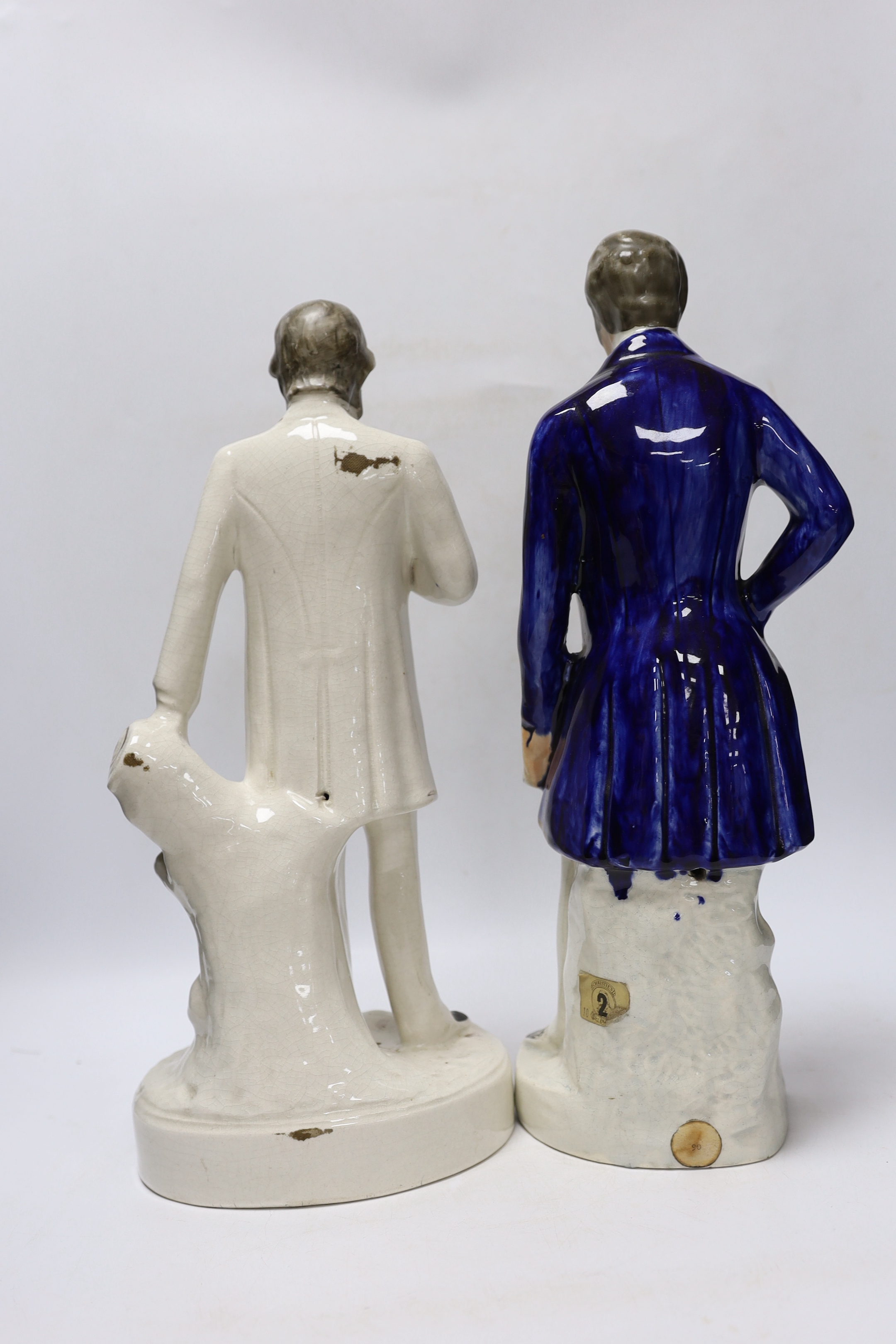 Military and Political Staffordshire figures - A Crimean war group of France, England and Turkey, a figure of Wellington as Prime Minister, a figure of Gladstone, a Nelson Toby jug and a General Hill/Marquis Wellington c